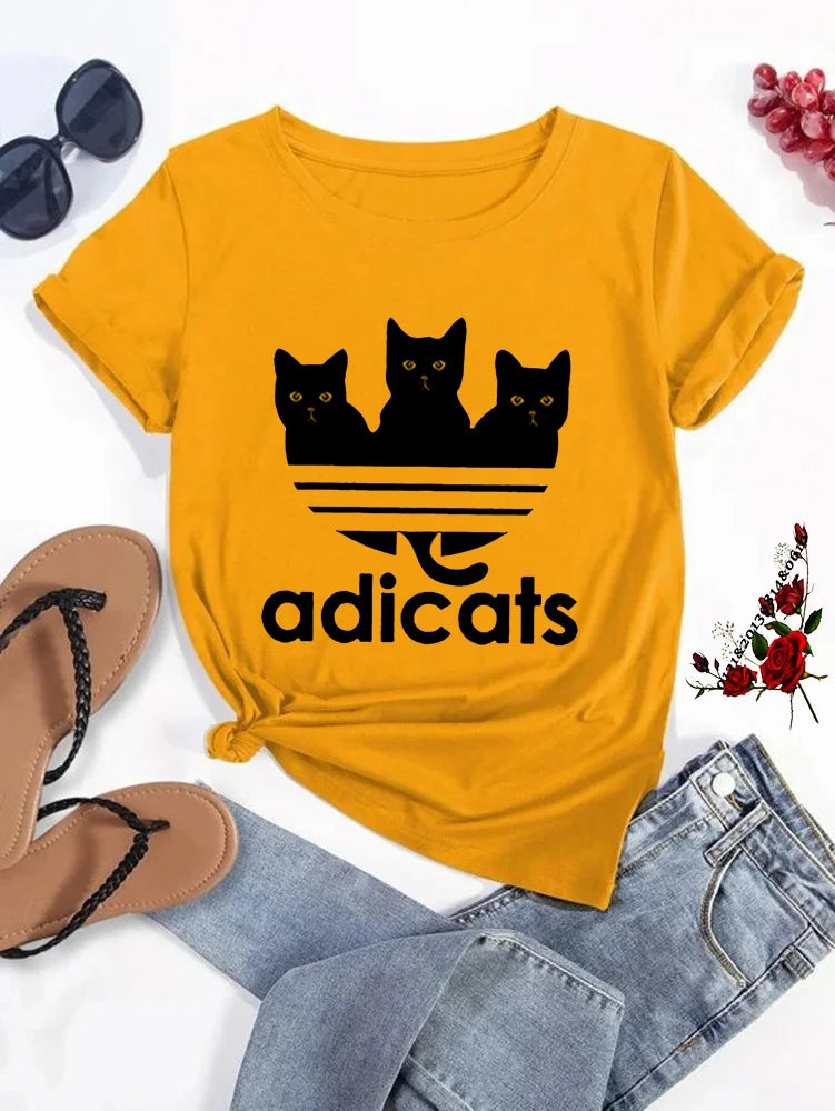 T-Shirt mit Katzen-Print